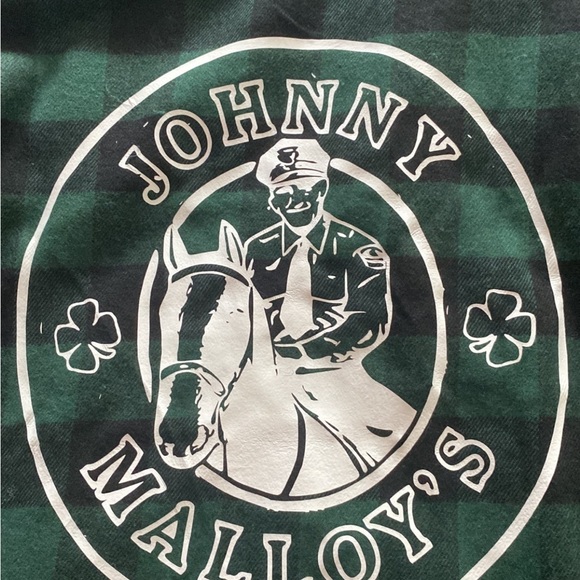 NWT Johnny malloys Irish green long sleeve plaid flannel shirt size med - Picture 3 of 8